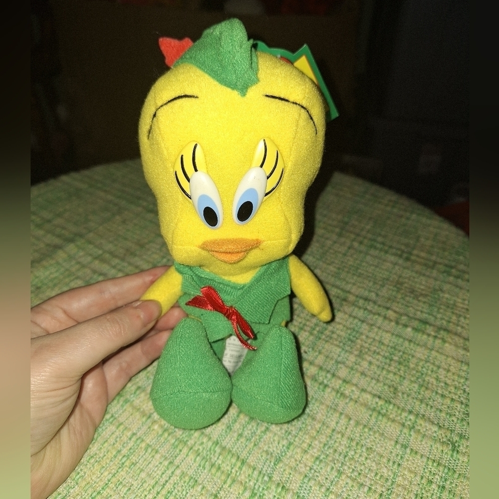 Vintage 1992 Mcdonalds Looney Tunes Tweety Bird Christmas Elf Plush NWT